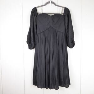 Halston Dress SZ 4 Off The Shoulder Long Sleeve Mini Dress Formal Party LBD NWT